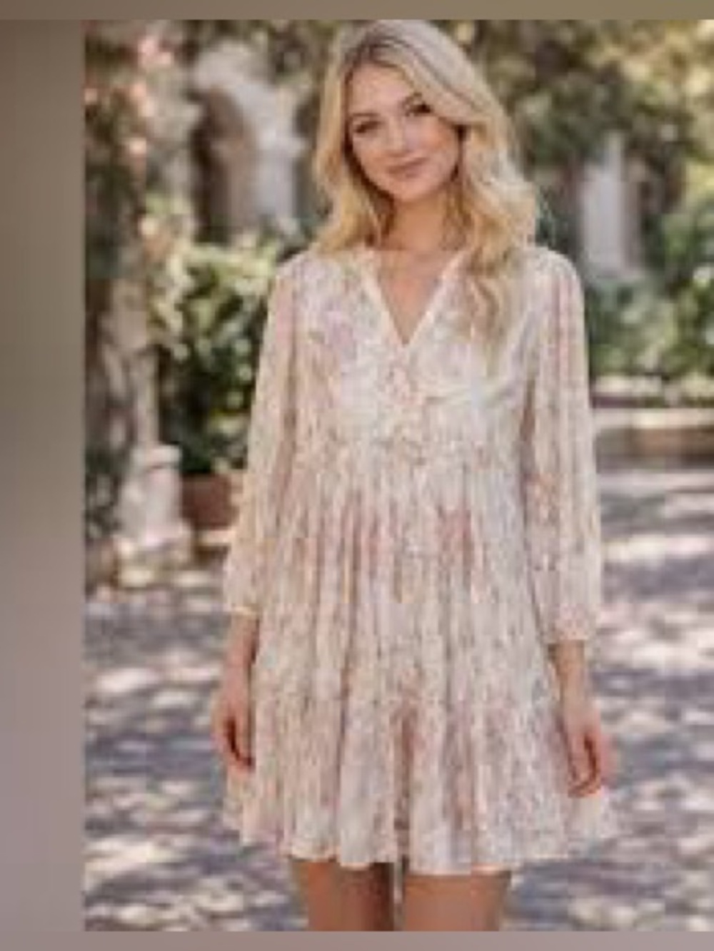 Lilly Pulitzer pink and cream Silk Sarita teired dress